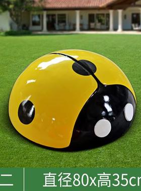 卡通瓢虫摆件户外玻璃钢昆虫雕塑园林售楼处小区幼儿园草坪装饰品