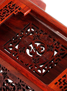 复古中国风中式书房红木工艺品A摆件 轻奢办公室桌面创意木制笔筒