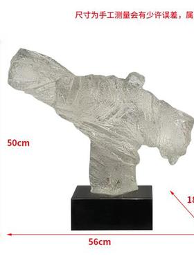 新中式酒店别墅家居透明树脂抽象太极人物摆件桌面装饰品太极雕塑