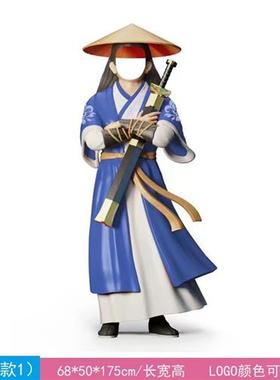 网红云南大理同款空脸打卡玻璃钢雕塑汉服古装景区拍照引流大摆件