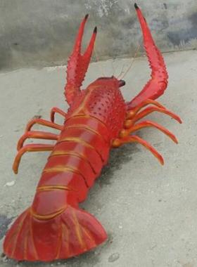 大型玻璃钢仿真卡通创意螃蟹龙虾雕塑帝王蟹模型海鲜店门头装饰品