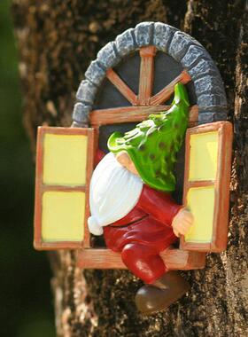 极速花园侏儒翻窗小矮人庭院3D挂饰z树脂摆件garden gnomes装饰品