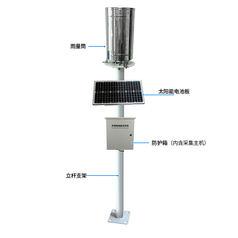 一体化雨量监测站降雨量监测山洪预警气象检测翻斗式雨量计远程-图1