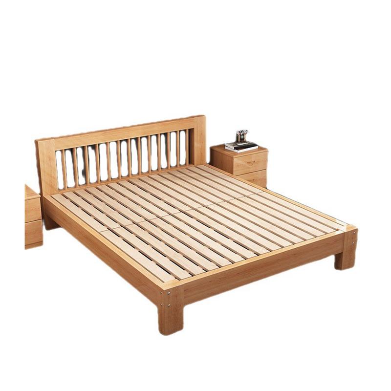 全榉木实木床18米现代简约双人床15米单人床0.9米架子床榻榻米床-图3