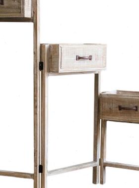 极速田园复古木质m阶梯花架屏风隔断花器花柱插花造景婚礼道具落