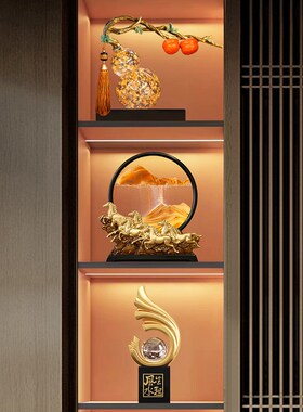 八骏马流沙画沙k漏摆件家居客厅酒柜装饰办公室乔迁新居开业