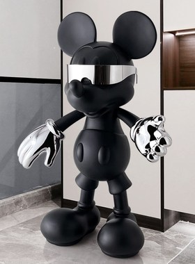 网红潮玩米奇客i厅落地大摆件创意玄关装饰品样板间轻奢公仔大摆