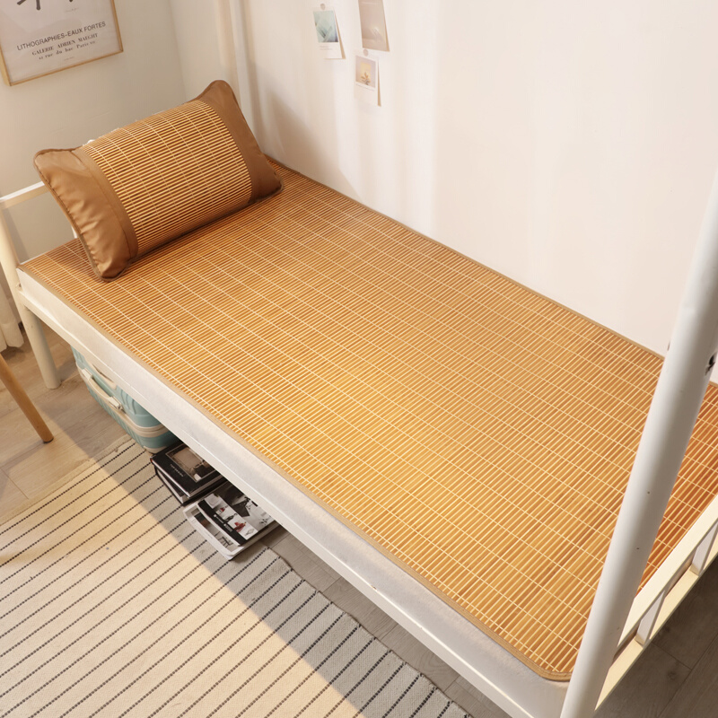 大学高中生住校寝室竹席90公分的学生凉席宿舍专用席子单人可折叠 - 图0