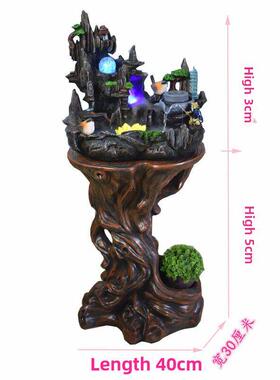 风水轮入口生活带来财富和宝藏流动的风景流通假山装饰客厅入口商