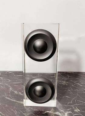 现代创意软装饰品透明水晶玻璃立体音响组合样板房间家居玄关摆件