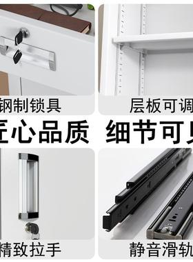 钢制文件柜办公财务档案收纳柜资料存放柜铁皮矮柜带锁凭证储物柜