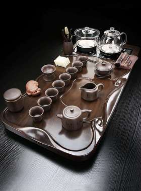 加厚实木茶盘茶具套装家用一体大茶台烧水壶底部自动上水新款其他