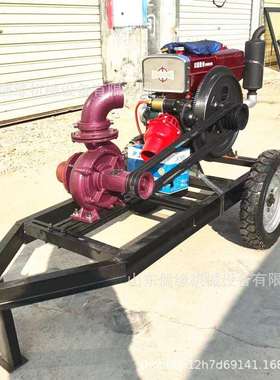 池塘清淤排污离心泵22千瓦框架自吸泵大12寸拖车泵