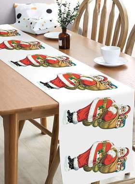 热卖新款圣诞节装饰用品创意圣诞色织桌旗桌布餐桌装饰桌巾