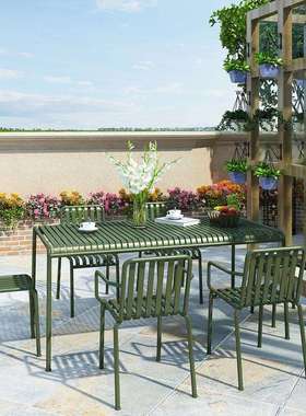 户外休闲桌庭院简约现代阳台创意小桌椅铁艺室外露天桌椅套装组合