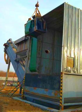 混料站集装箱水泥粉拆箱机环保无尘粉煤灰卸车机加长机身效果好