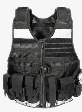 反光防刺服防护马甲荧光防刺服防护背心多口袋反光交通环卫马甲