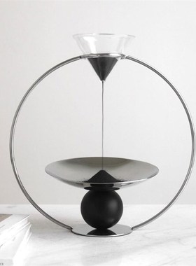 轻奢现代创意金属沙漏摆件样板间售E楼处民宿玄关客厅书房装饰品