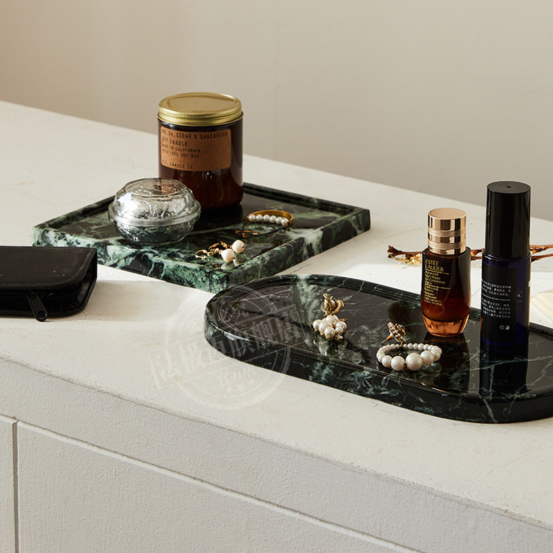 大理石轻奢首饰香薰托盘摆件酒店卫生间浴室洗手台洗漱用品收纳盘,淘宝优惠券,粉丝福利购,淘宝优惠卷