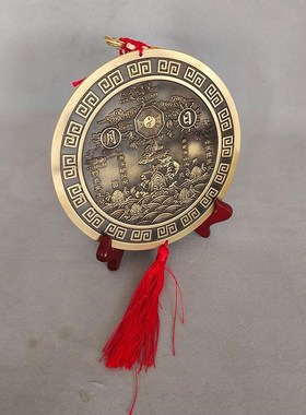 纯铜质入户门山海镇挂摆件化解室内外天E斩开 过过堂风煞日月