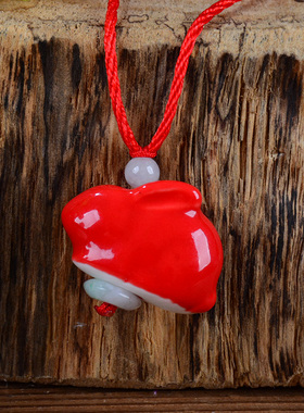 牛年项链十二生肖本命年r项链小红色可爱老鼠陶瓷吊坠女锁骨链礼