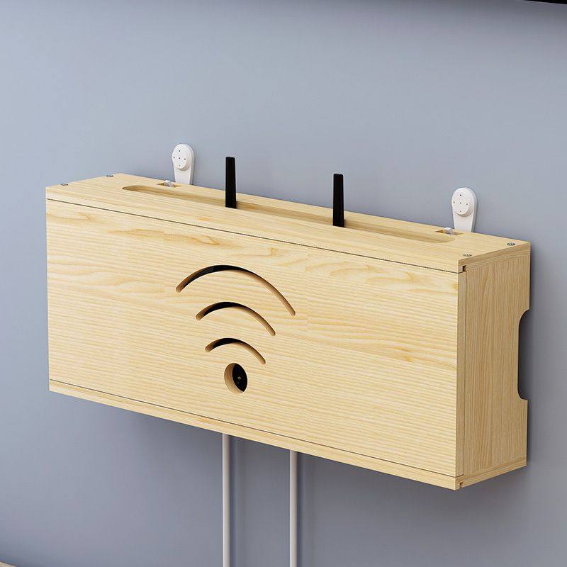 【收纳神器】wifi机顶盒路由器收纳盒壁挂墙上光猫置物架实木电线,淘宝优惠券,粉丝福利购,淘宝优惠卷