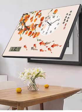 万年历电表箱装饰画遮挡电闸电源开关钟表餐厅液压上翻挂画免打孔