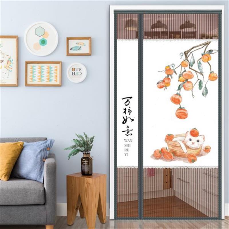 帘防窥大门分通风卧室磁吸遮挡免打孔粘贴防蚊门帘偏纱门静音夏季 - 图2