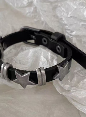 日系大星星朋克暗黑摇滚复古手链