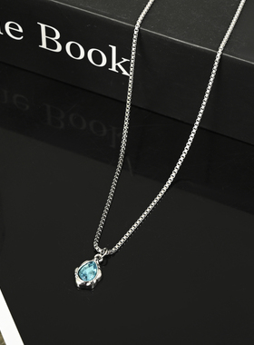 轻奢小众设计冰川蓝水滴项链女
