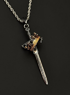 小众设计披冠之剑项链男款时尚