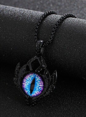 暗黑风复古恶魔之眼吊坠项链男女