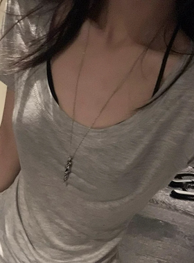 Y2K亚文化枯木吊坠项链女小众
