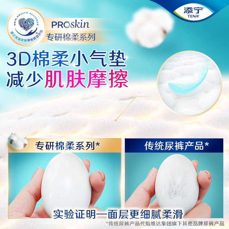 TENA/添宁ProSkin成人纸尿裤拉拉裤专研绵柔M码60片 - 图1