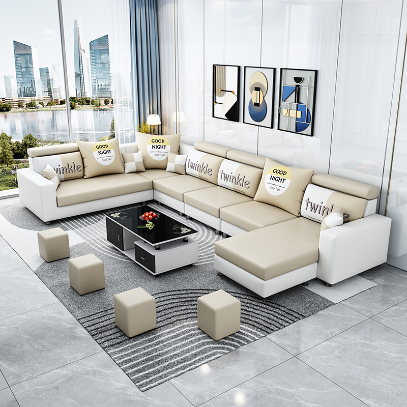 新款乳胶现代小大户型布艺沙发组合贵妃沙发客厅家具整装拆洗北京