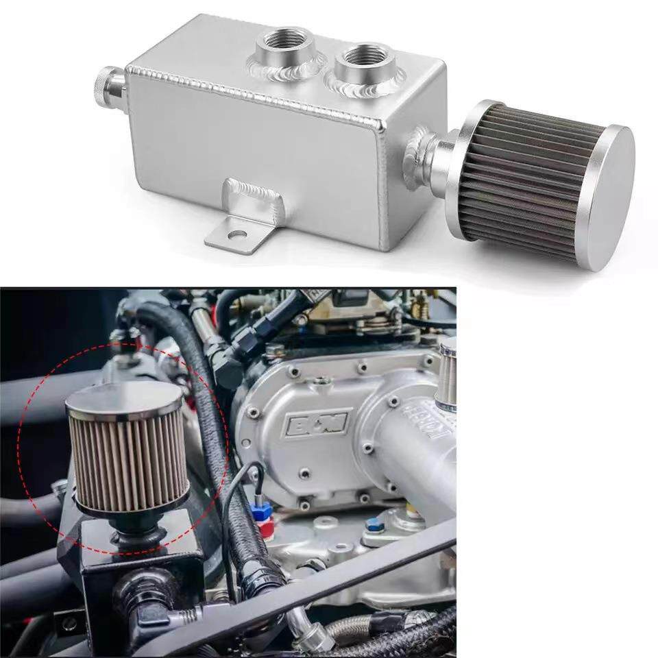 热销汽车配件1L2L3L带空滤副油箱改装四方透气机油壶 - 图0