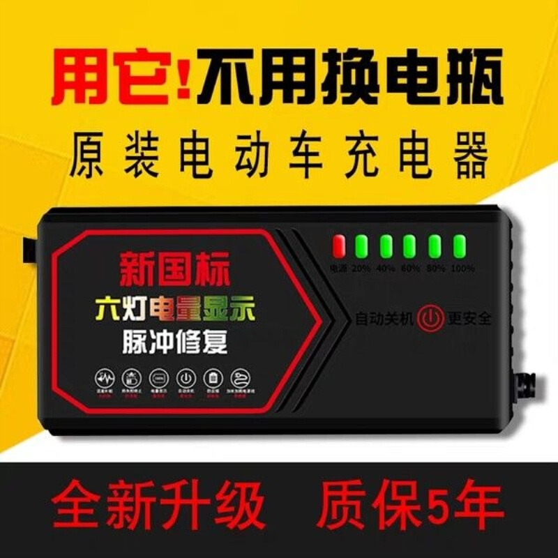 自动断电 两轮三轮电动车电瓶车充电器48V60V72V超级快充电车通用 - 图0