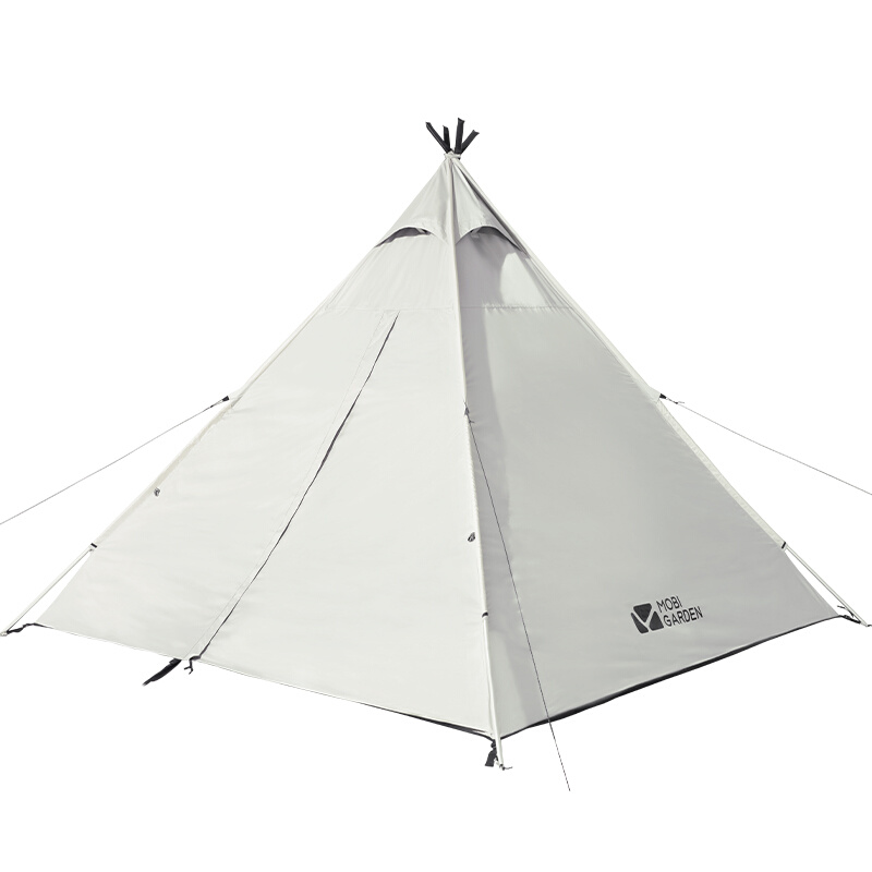 牧高帐笛篷户外便携式折叠野营家庭4人金字塔印第安露营帐篷高顶-图3