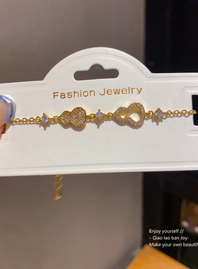 满钻锆石镂空葫芦手链精致高级感