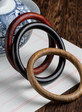 极速檀木手镯绿h檀小叶紫檀木女士款饰品文艺复古民族风简约手环