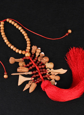 极速桃木汽车挂件桃木葫芦剑平安I扣钱袋貔貅如意开车行车