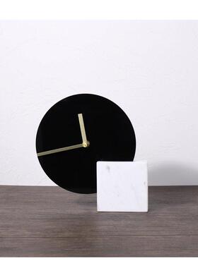 新品样板间书房书架柜创意装饰摆设书桌小摆件床R头柜时钟轻奢极