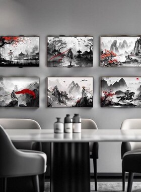 新品三国五虎上将图水墨画画像壁画常山赵子龙N古风挂画2024新款