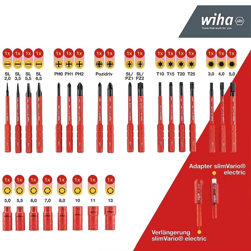 wiha威汉slimVario电工绝缘组套多功能包31件套德国进口螺丝刀-图2