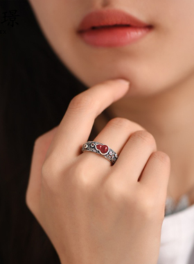 继璟珐琅滴釉葫芦复古开口戒指