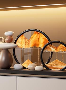 时来运转流沙画摆件高级感客厅进门口玄关电视柜酒柜办公室装饰品