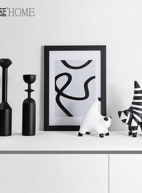 现代简约抽象艺术猫摆件轻奢高档家居电视酒柜装饰品玄关客厅摆设