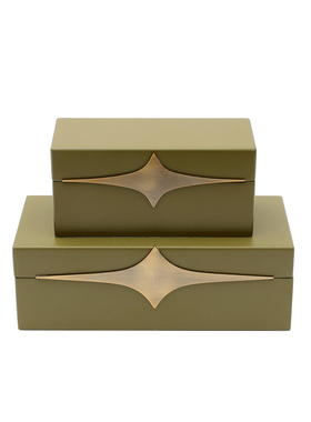 现代简约梳妆台木质储物盒样板间软装饰品摆件卧室U皮革首饰收纳