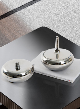 Rzone 现代轻奢电镀陶瓷糖果罐组合家居饰品样板房V间软装茶几摆