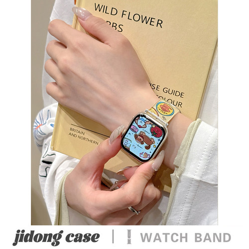 适用iwatch11苹果手表applewatch10表带s9可爱卡通炸毛小猫透明s8运动透气s7Ultra23新款45SE6女款S9情侣小众 - 图1